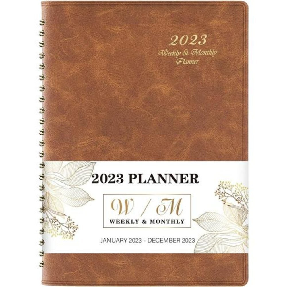 2023 Planner - Planner 2023, Weekly & Monthly Planner, 6.5" x 8.7" - Brown